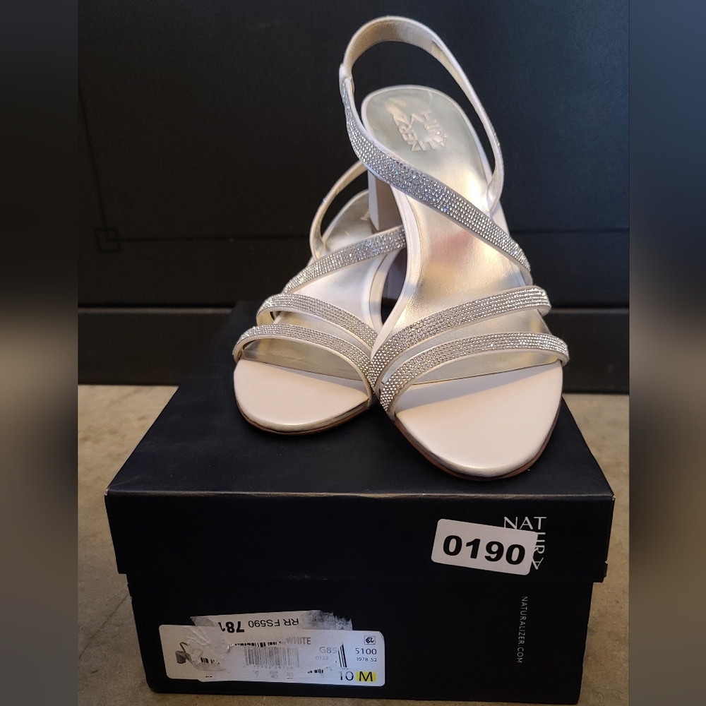 Naturalizer Vanessa Strappy Sandal White Rhinestone Bridal Wedding